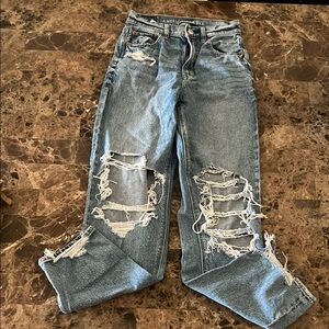 American Eagle Outfitters Women's Distressed Blue Jeans